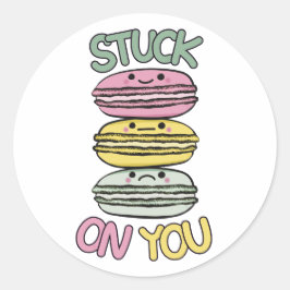Stack of Cute Kawaii Macarons Ronde Sticker