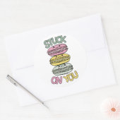 Stack of Cute Kawaii Macarons Ronde Sticker (Envelop)