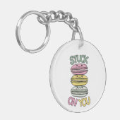 Stack of Cute Kawaii Macarons Sleutelhanger (Voorkant Links)