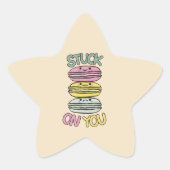 Stack of Cute Kawaii Macarons Ster Sticker (Voorkant)