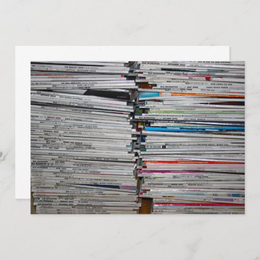 Stack of Magazines Invitation Kaart (Voorkant / Achterkant)