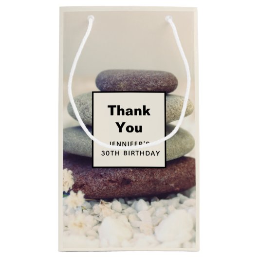 Stacked Stones Meditatieve Cairn Verjaardag Dank u Klein Cadeauzakje (Achterkant)
