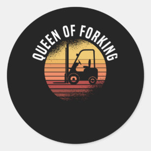 Stacker Driver Forklift Driver Stacker Gezegde Ronde Sticker