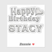 Stacy Happy Birthday silver Aufkleber Sticker (Vel)