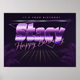 Stacy Name Vorname retro Poster Geburtstag