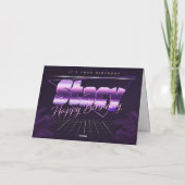 Stacy Nom Prénom lila retro Carte Anniversaire (Dos)