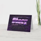 Stacy Nom Prénom lila retro Carte Anniversaire (Devant)