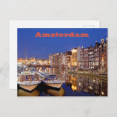 Stad Amsterdam van Night Briefkaart (Voorkant / Achterkant)