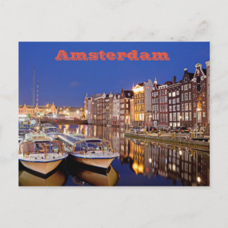 Stad Amsterdam van Night Briefkaart
