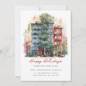 Stad Appartement Kerst Nieuw Adres Aankondiging (Voorkant)