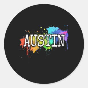 Stad Austin Texas State hoofdstad kleding voor Ronde Sticker