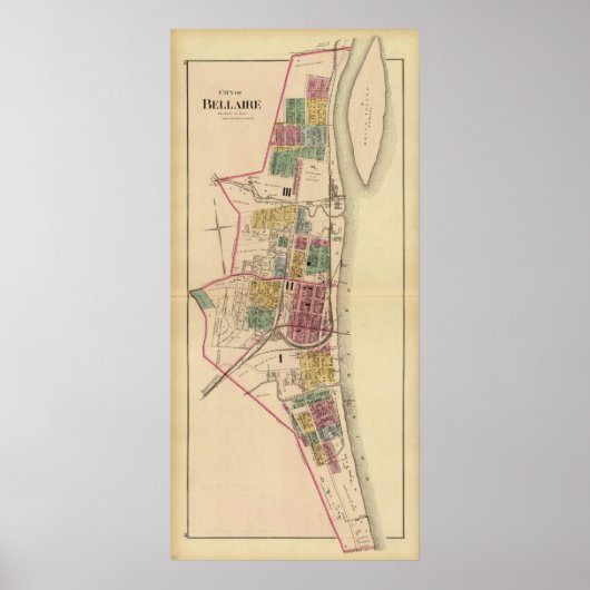 Stad Bellaire, Ohio Poster