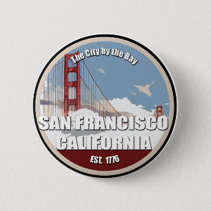 Stad bij de baai, San Francisco California Ronde Button 5,7 Cm