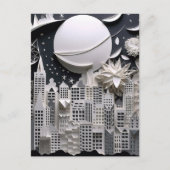 Stad bij nacht Landschapsachtergrond Briefkaart (Voorkant)