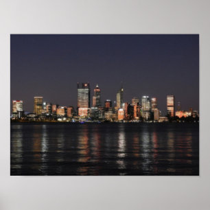 Stad bij Nacht Poster
