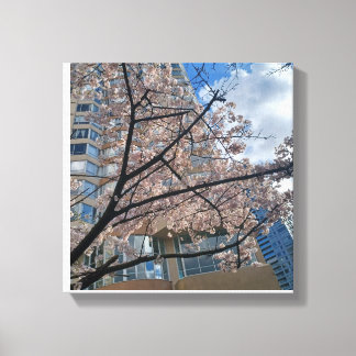 Stad bloeit canvas afdruk