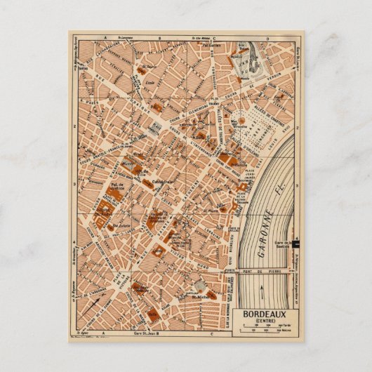 Stad Bordeaux Frankrijk Oude Ansichtkaart Briefkaart (Voorkant)