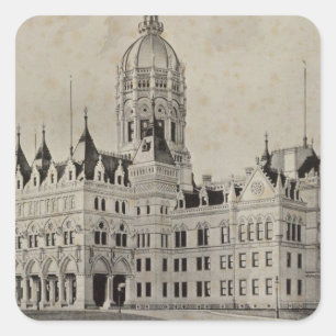 Stad Capitol, Hartford Vierkante Sticker