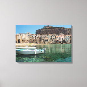 stad Cefalu op Sicilië Canvas Afdruk