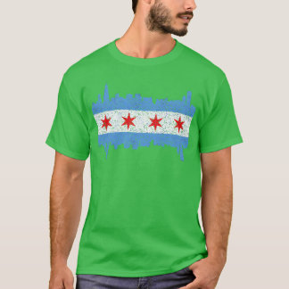 Stad Chicago Chicago Stad Vlag Vintage cadeau T-shirt