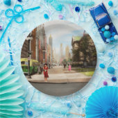 Stad - Chicago IL - de Magnificent Mile 1940 Papieren Bordje (Feest)