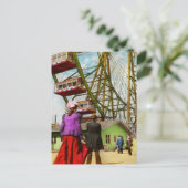 Stad - Chicago, IL - het eerste Ferris Wheel 1893 Briefkaart (Staand voorkant)