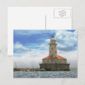 Stad - Chicago IL - vuurtoren van de haven van Chi Briefkaart (Voorkant / Achterkant)