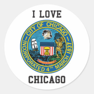 Stad Chicago Seal Ronde Sticker