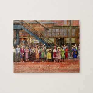 Stad - Chicago - Wachtend op een straatwagen 1940 Legpuzzel