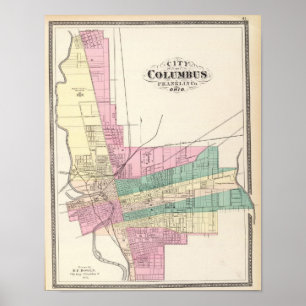 Stad Columbus, provincie Franklin, Ohio Poster