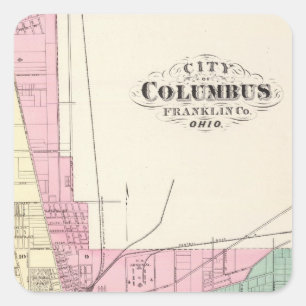 Stad Columbus, provincie Franklin, Ohio Vierkante Sticker