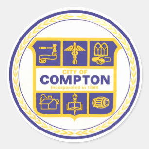 Stad Compton Seal (Californië) Ronde Sticker