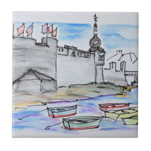 Stad Concarneau Finistere, Bretagne Tegeltje