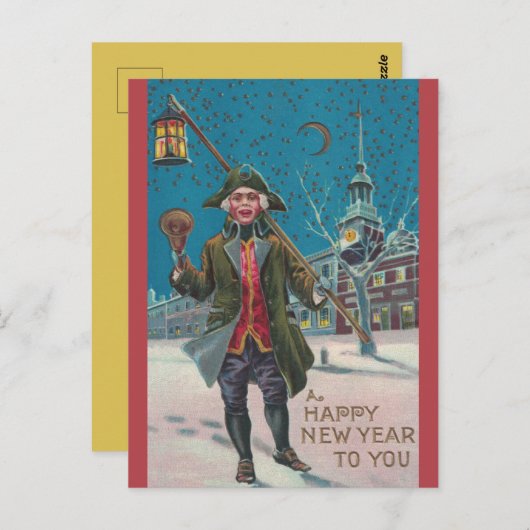 stad Crier Nieuwjaar Briefkaart (Voorkant / Achterkant)