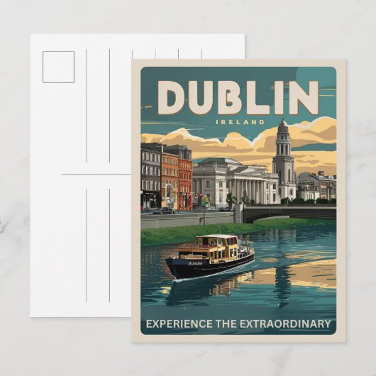  stad Dublin, Ierland republiek reisgeschenken Briefkaart (Voorkant / Achterkant)