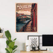  stad Dublin, Ierland republiek reisgeschenken Poster (Thuiskantoor)