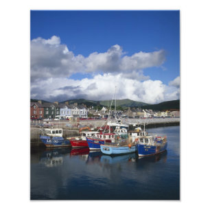 Stad en haven, Dingle, County Kerry, Foto Afdruk