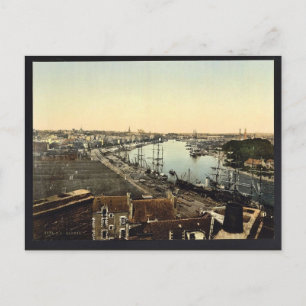 Stad en haven, Nantes, Frankrijk, klassiek Photoch Briefkaart