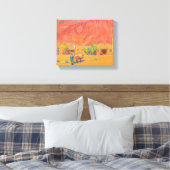 Stad en kliffen door Maynard Dixon Canvas Afdruk (Insitu (Slaapkamer))