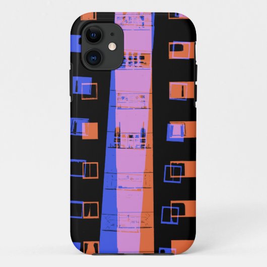 Stad flatgebouw 's nachts Case-Mate iPhone case (Achterkant)