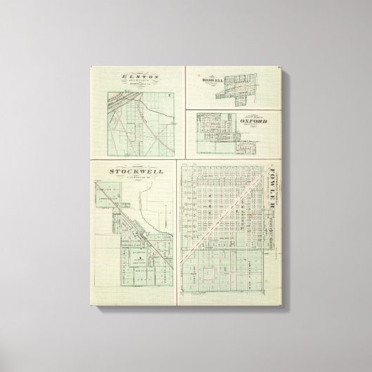 Stad Fowler, Benton Co. Canvas Afdruk (Voorkant)