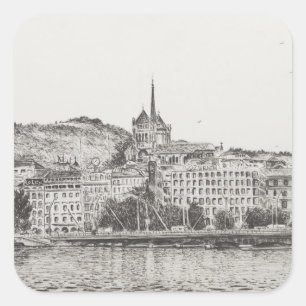 Stad Genève 2011 Vierkante Sticker