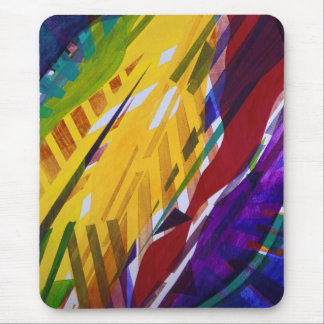 Stad II - Abstracte regenboogstralen Muismat