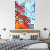 Stad in de herfst canvas afdruk (Insitu (Slaapkamer))