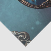 Stad in de schaduw van de luxueuze boom des levens tissuepapier (Detail)