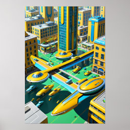 Stad in de toekomst poster