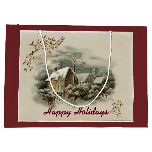  stad in de winter groot cadeauzakje (Achterkant)