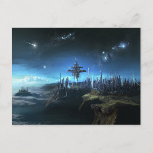 Stad in de wolken briefkaart