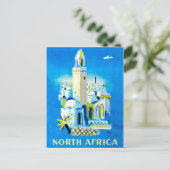 Stad in Noord-Afrika, oud reizen Briefkaart (Staand voorkant)