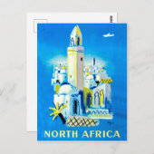 Stad in Noord-Afrika, oud reizen Briefkaart (Voorkant / Achterkant)